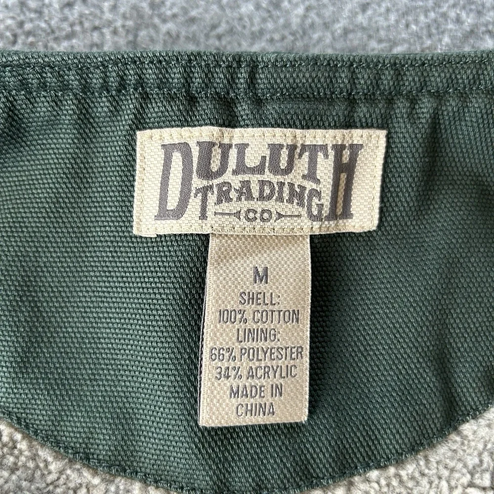 Duluth Trading Jacket Mens‎ Medium Green Iron Range Fire Hose Sherpa Lined Vest